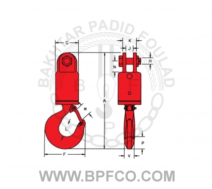 قلاب گردان دوطرفه5501Swivel with jaw and Hook  قلاب گردان دو طرفه