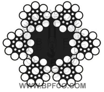 6 × 19 مغز کنف  کارخانجات صنعتی ملایر 6x19 مغز کنف 